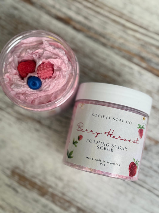 Berry Harvest Foaming Sugar Scrub 7oz